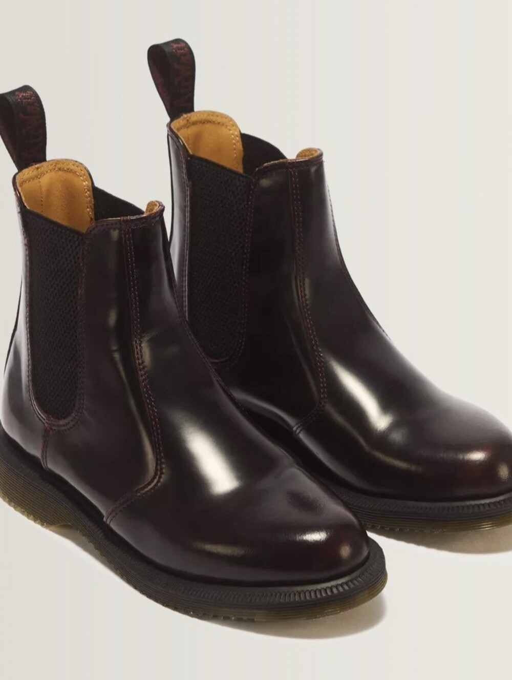 Dr. Martens Flora Chelsea Ankle Boots Cherry Red NWB Sz 7 Wmn